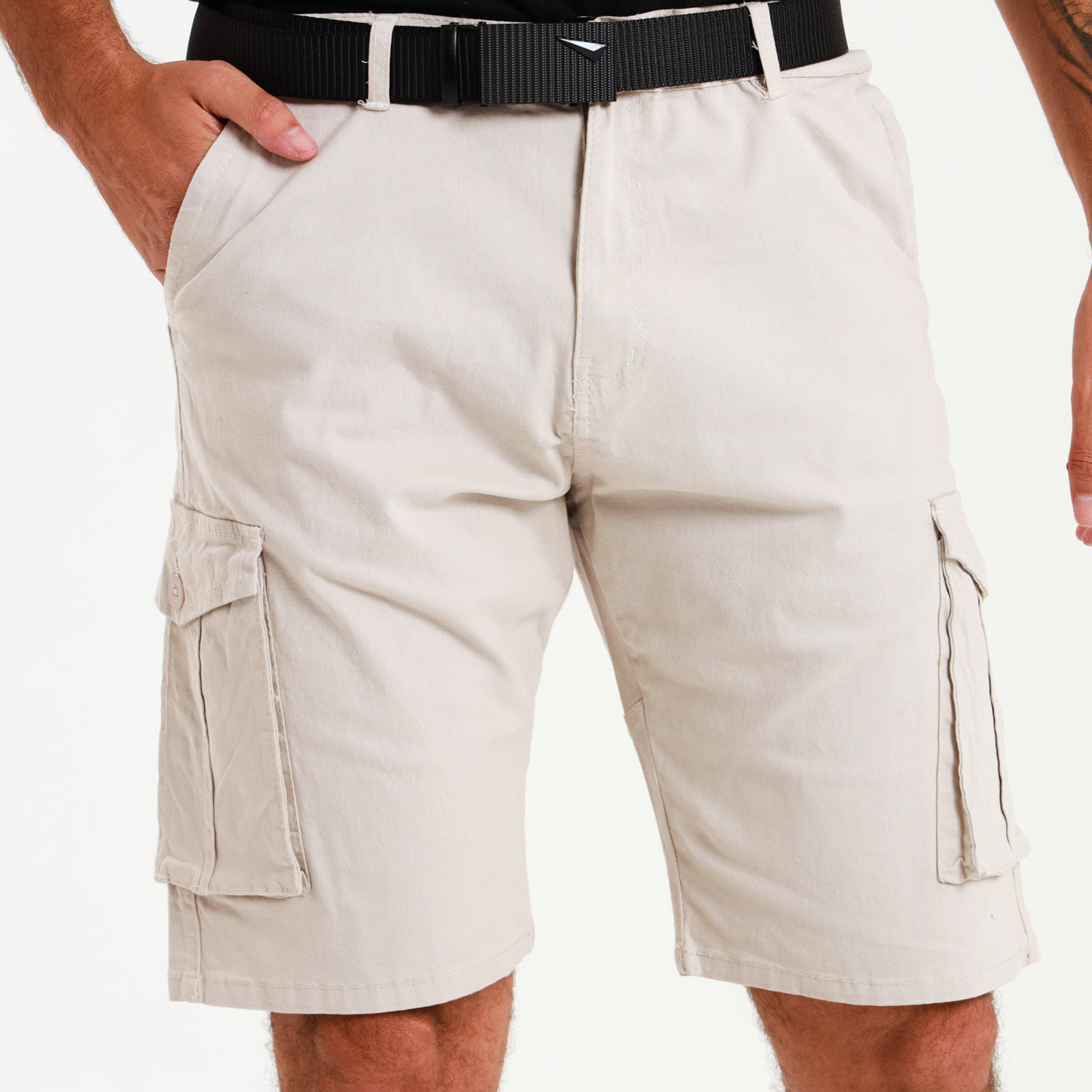 Mens Chino Shorts Pleated Front Regular Fit Casual
