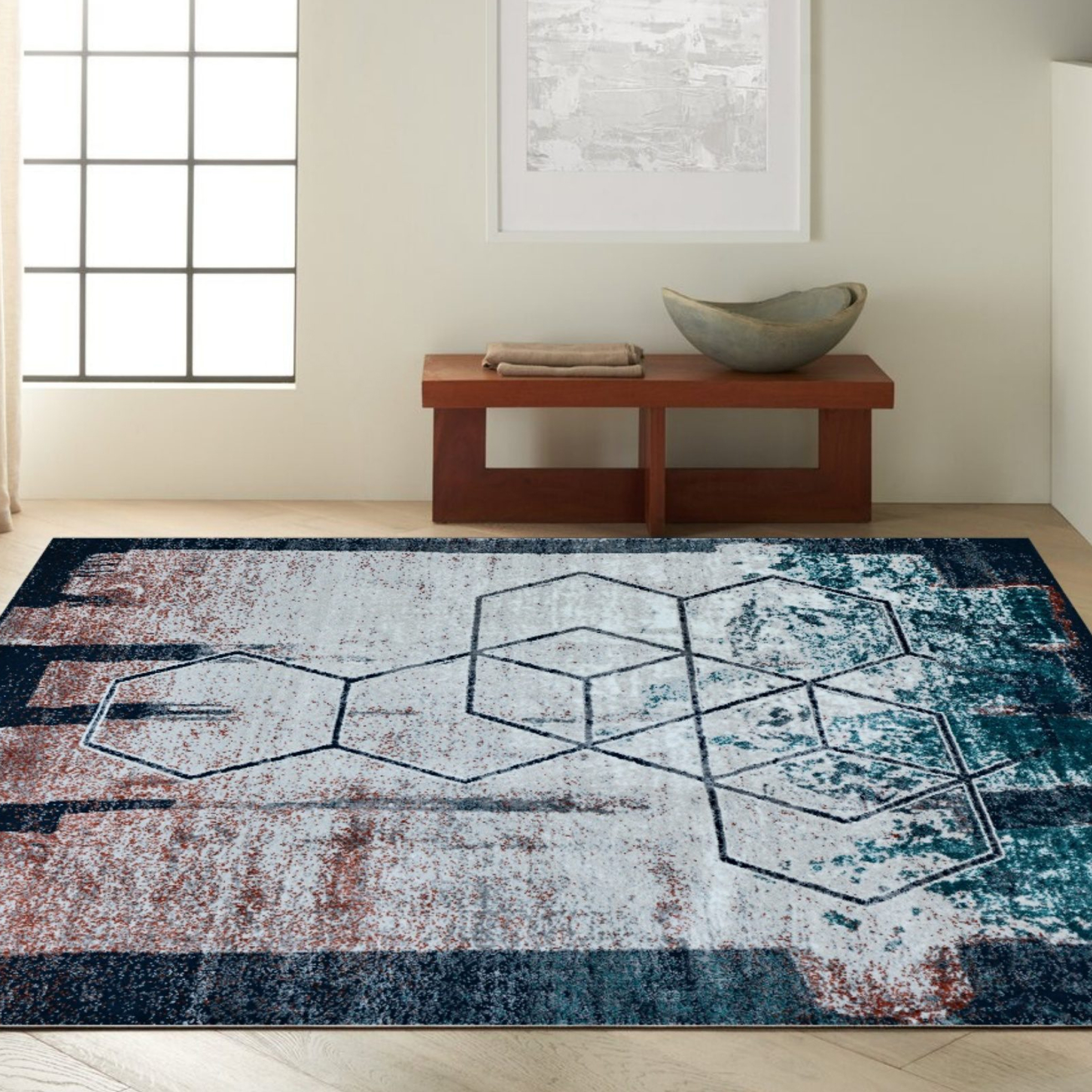 Triology Brushed Geometric Rug