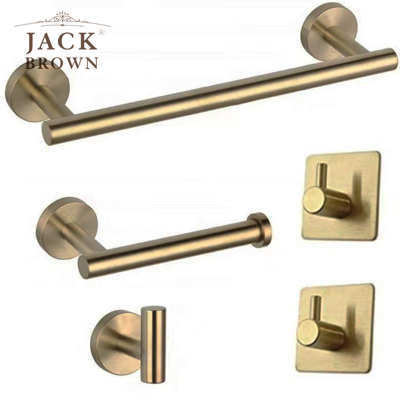 5-Piece Round Stainless Steel Bathroom Accessory Set