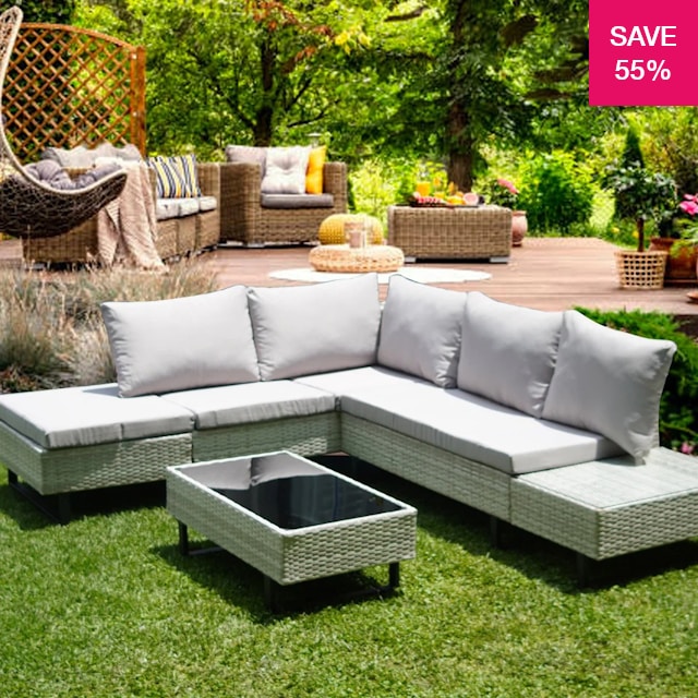 55% off on Cyprus Rattan Corner Patio Set | OneDayOnly