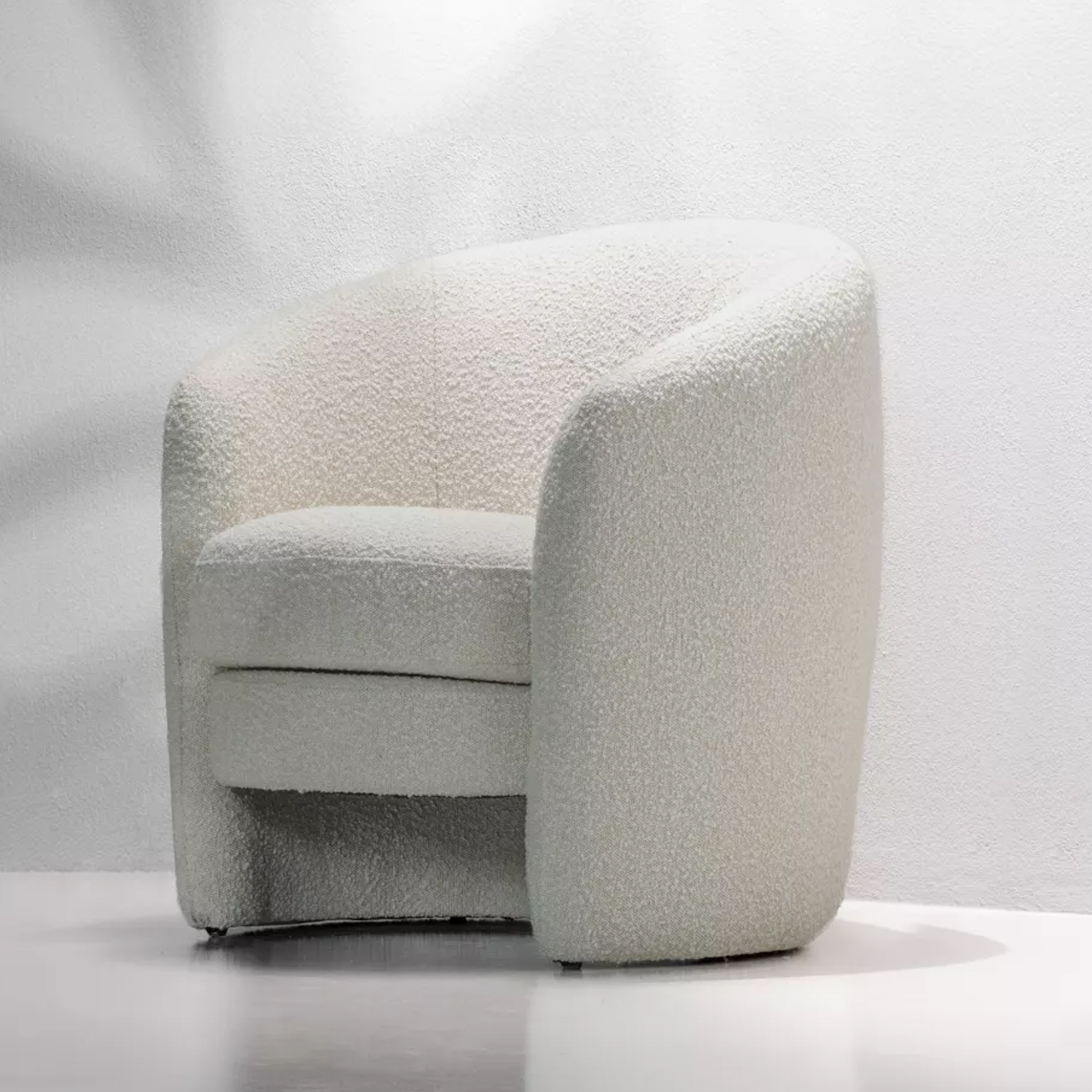 Addison Polyester Bouclé Stone Armchair — R6999 on OneDayOnly (was R7500)