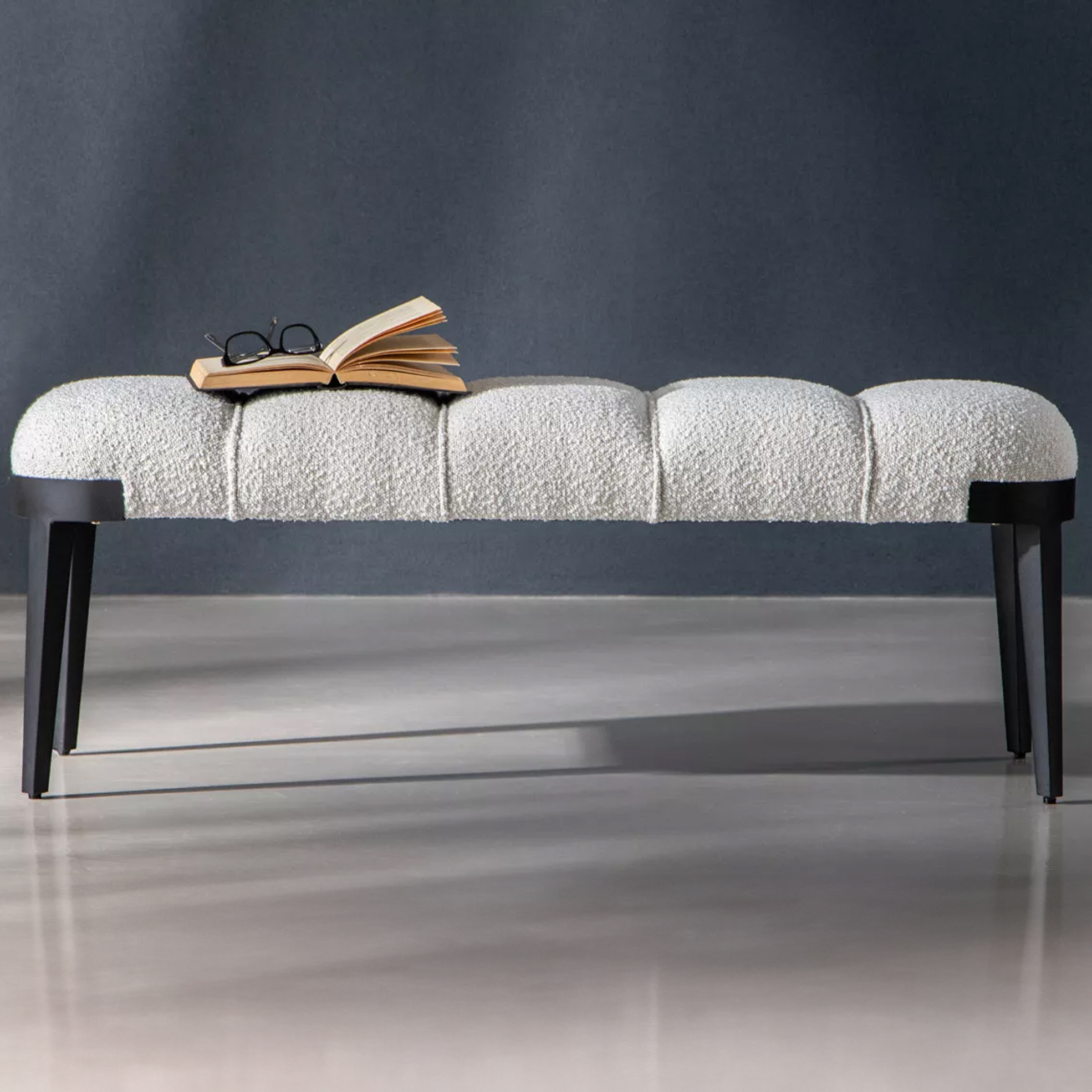 Elegant Polyester Bouclé Bench