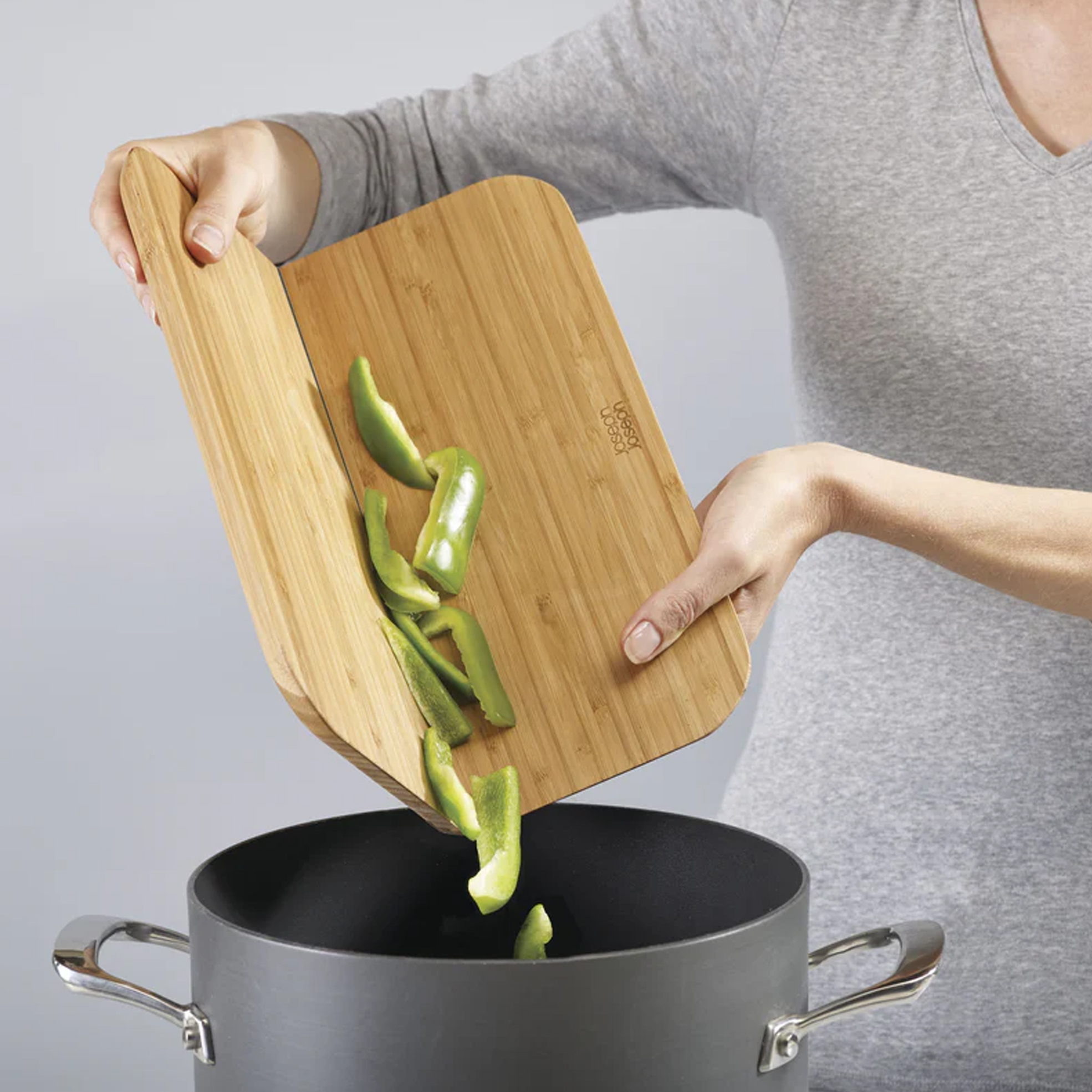 Chop2Pot™ Large Folding Bamboo Chopping Board