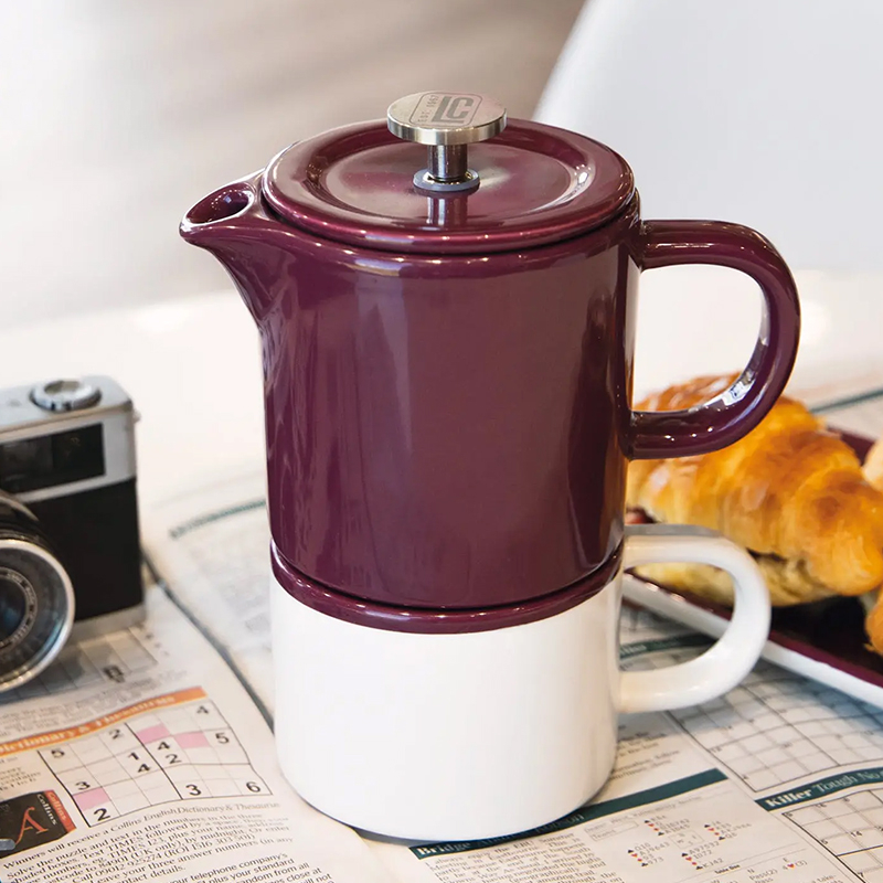 La Cafetiere 400ml Plum Barcelona Ceramic Coffee For One Cafetiere & 200ml Mug — R349 on OneDayOnly (was R800)