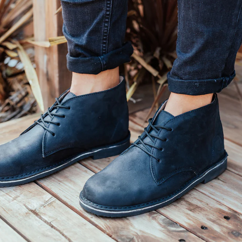 Men's Black Genuine Leather Boots