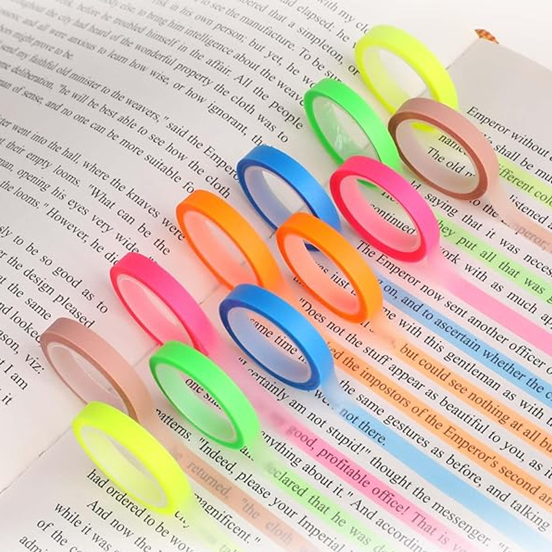 2x 5-Piece Neon Transparent Highlighter Note Tapes