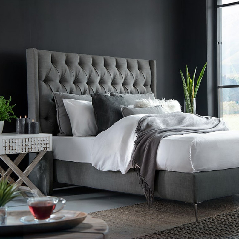 Wingback Headboard with Diamond Tufts