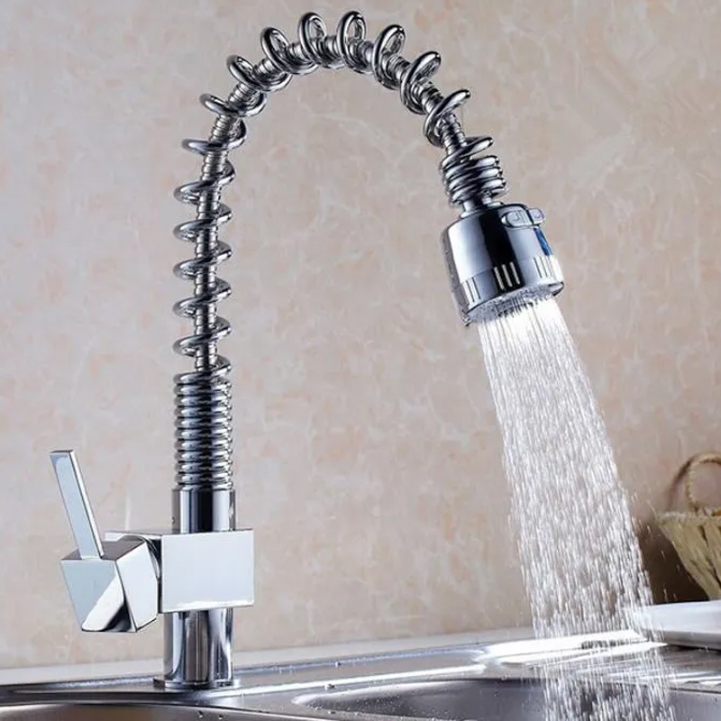 Brass Spring Kitchen Deck Mixer