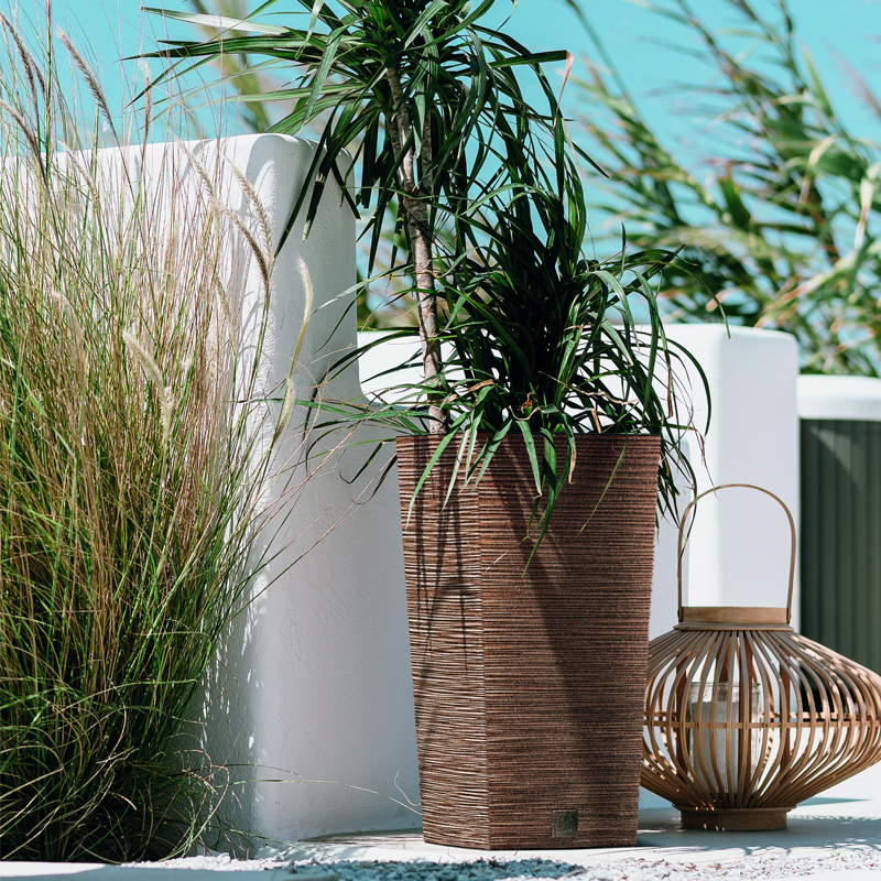 2x Naturo Furu Square Eco Wood Flowerpots