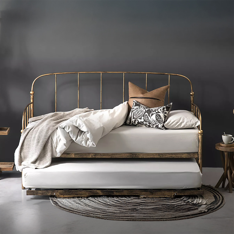 Classical Metal Day Bed with Trundle Bed