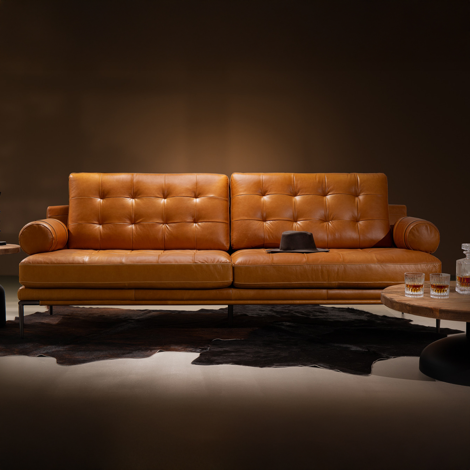 3-Seater Leather Couch