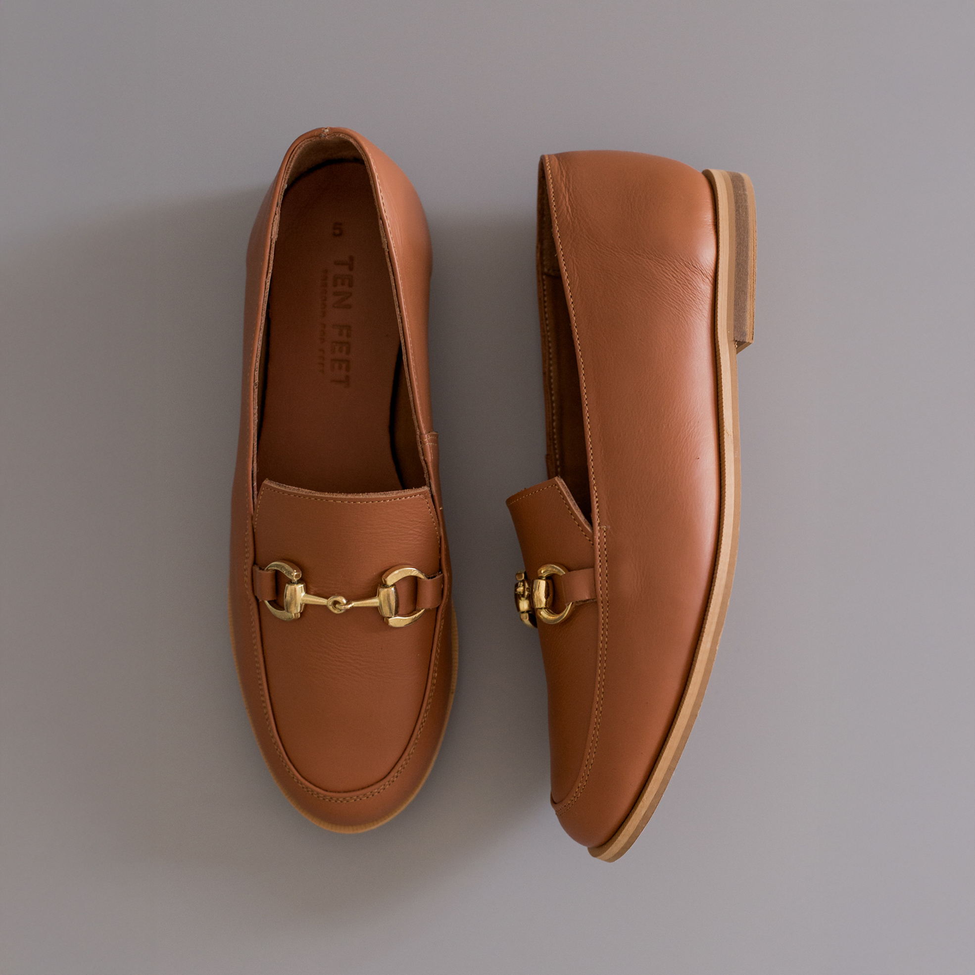 Ladies Genuine Leather Tan Loafers