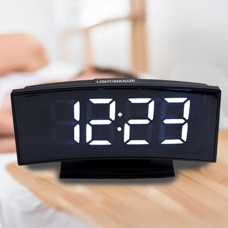 Large Screen LED Curved Digital Alarm Clock