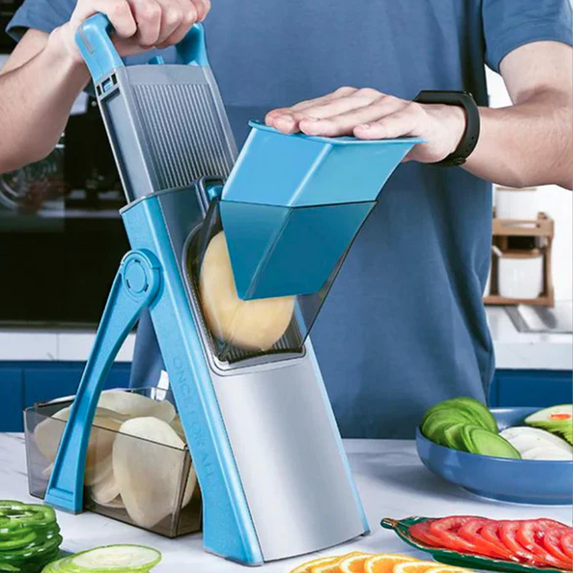 4-in-1 Stainless Steel Vegetable Slicer Dicer