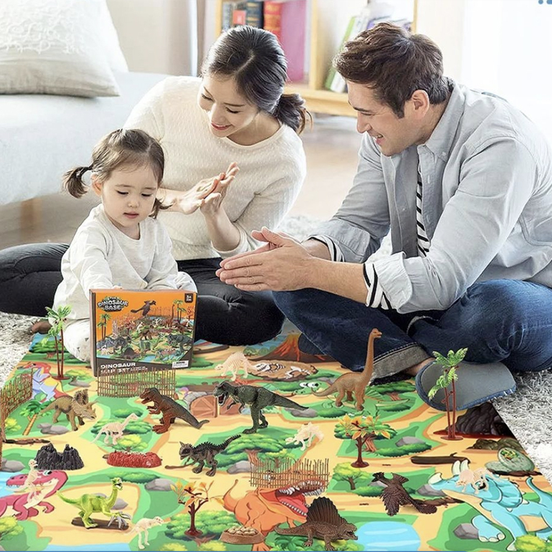 Dinosaur Base Activity Play Mat with Toy Models