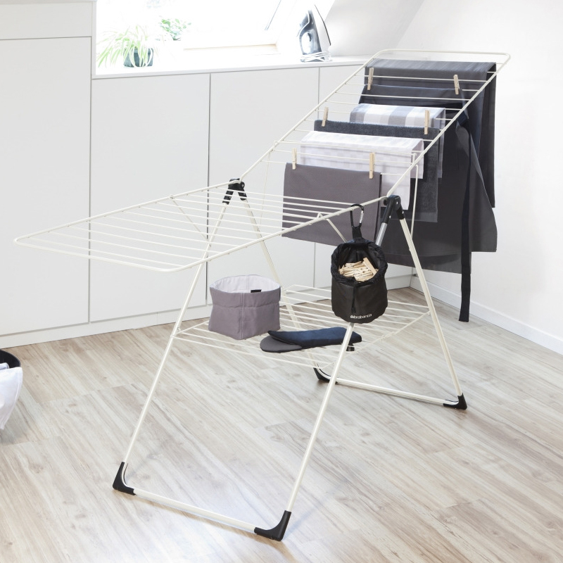 20m White T-Model Clothes Drying Rack