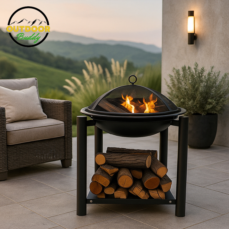 57cm Blazebuddy Firepit and Grill with PVC Cover