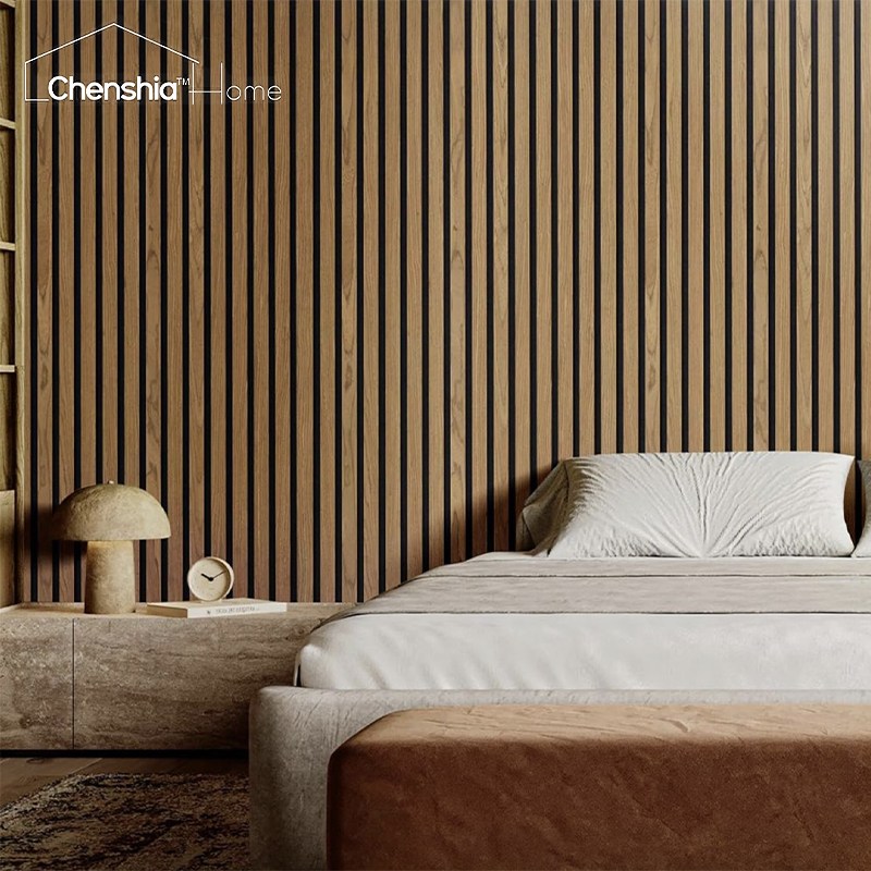 2.4m Contemporary 3D Oak Wood Acoustic Wall Panel