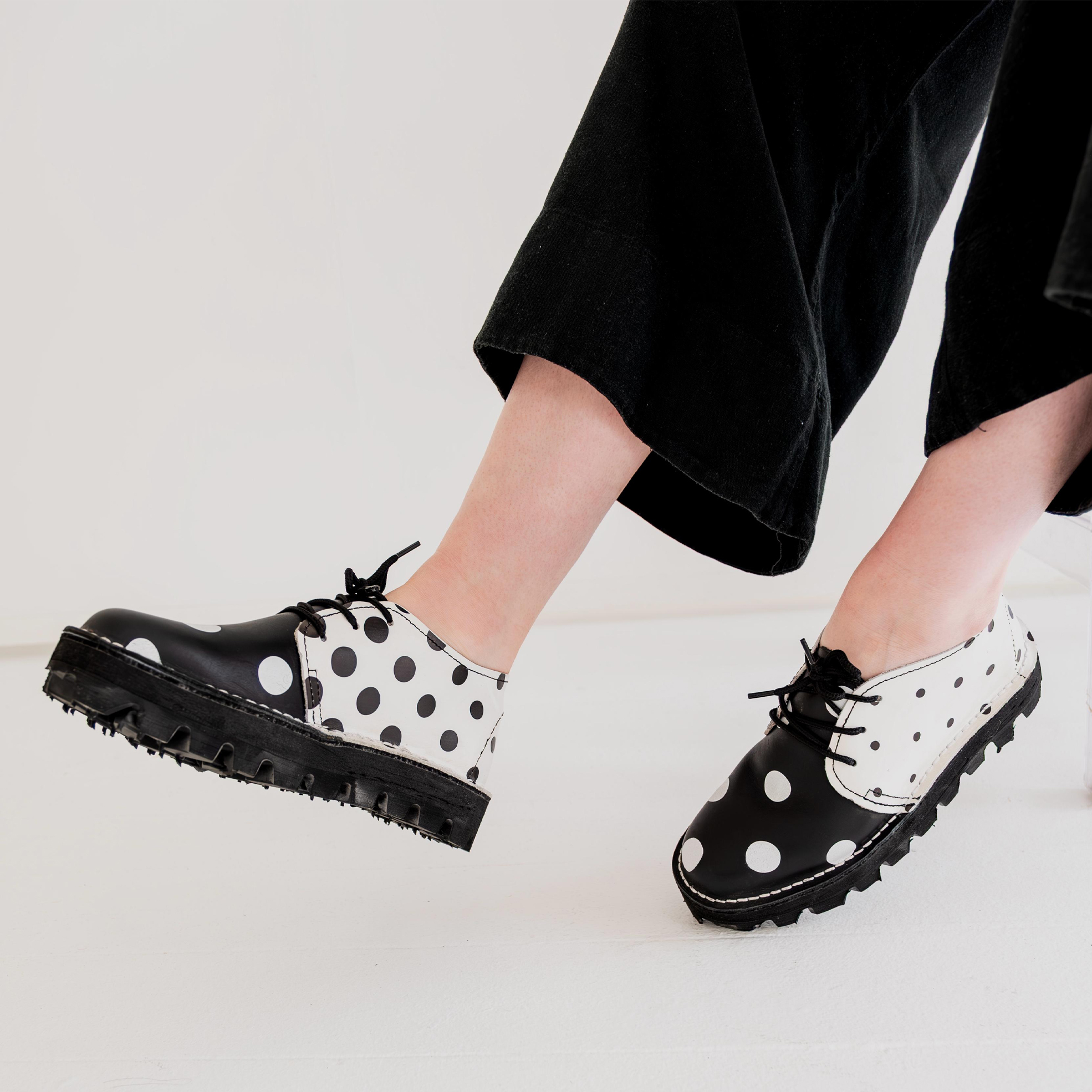 Ladies Genuine Leather Chunky Sole Oxford