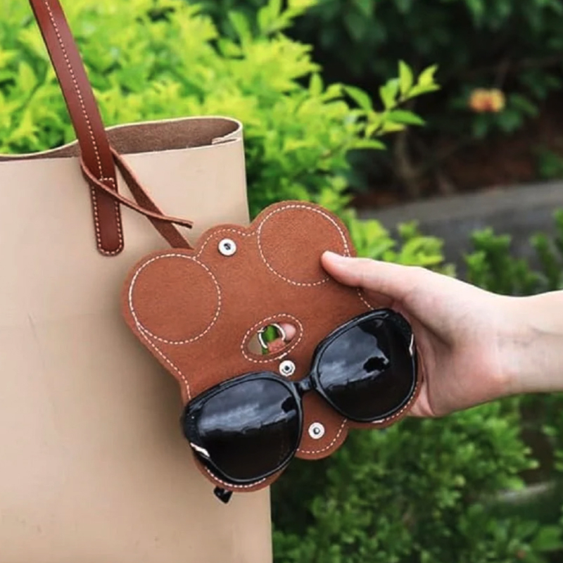 2x Faux Leather Hanging Sunglass Protective Covers