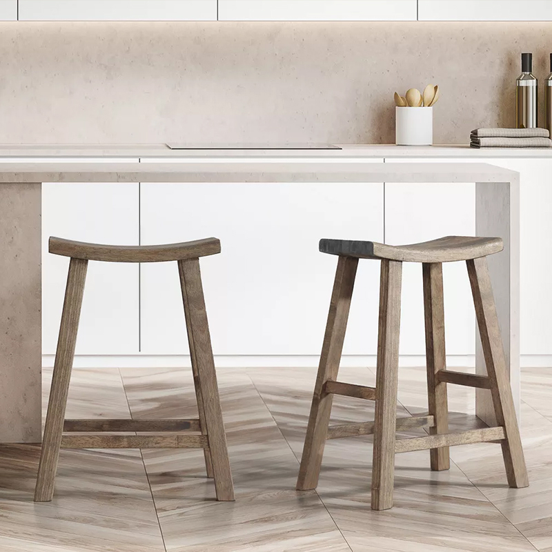 Solid Saddle Style Counter Stool