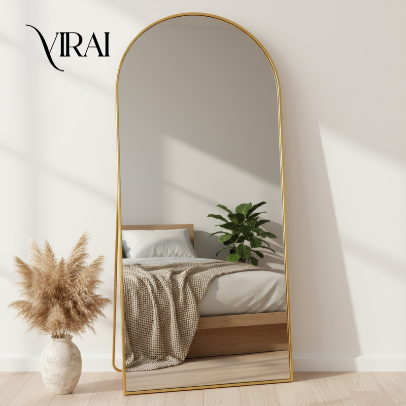 Full-Length Standing and Wall-Mounted Framed Mirror