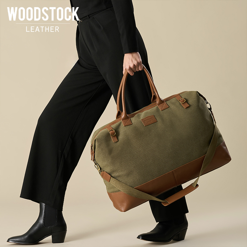 Genuine Leather and Canvas Hudson Weekender Bag