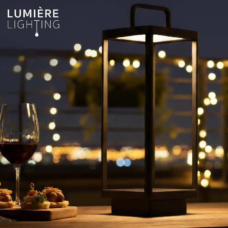 Matte Black Aluminum Outdoor Solar Lantern