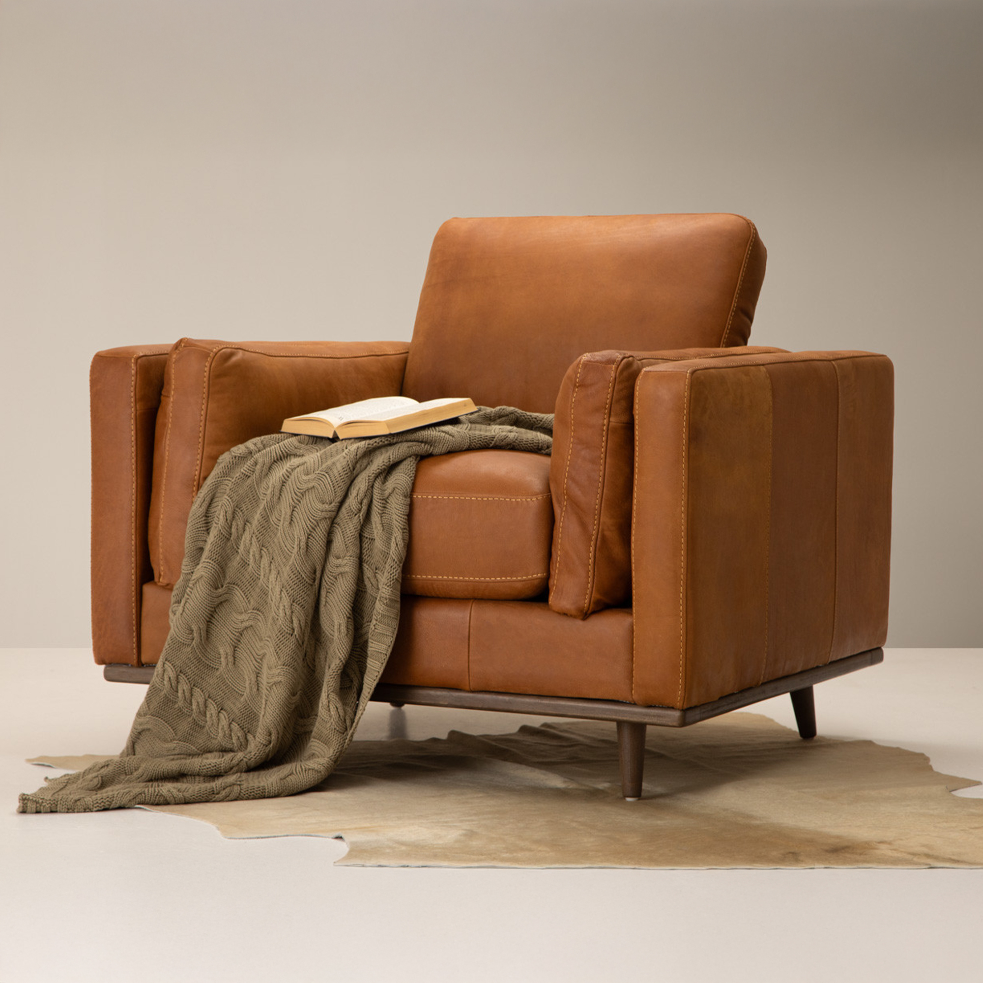 Full-Grain Leather Armchair