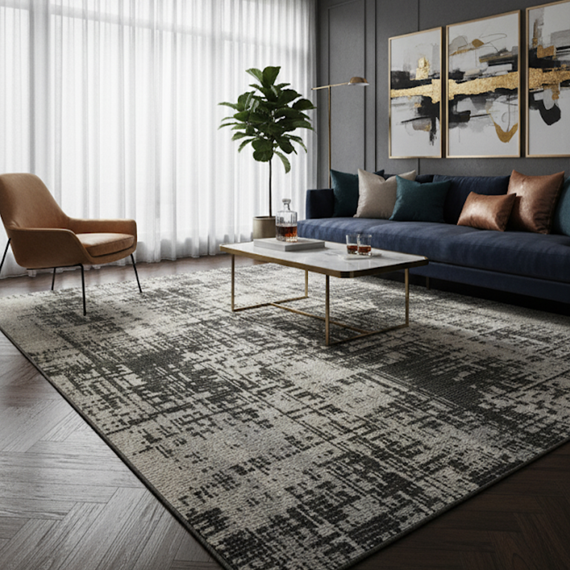 Crescent Modern Abstract Rug