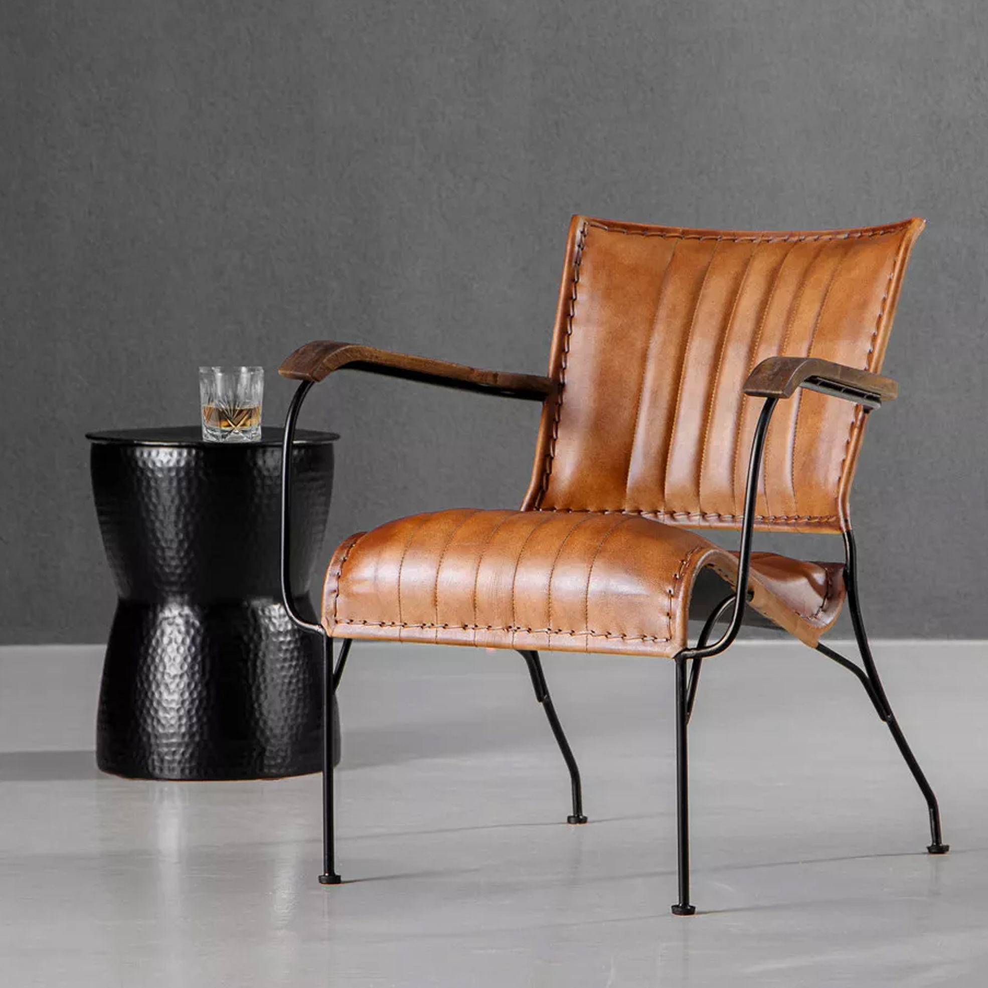 Full-Grain Leather Armchair