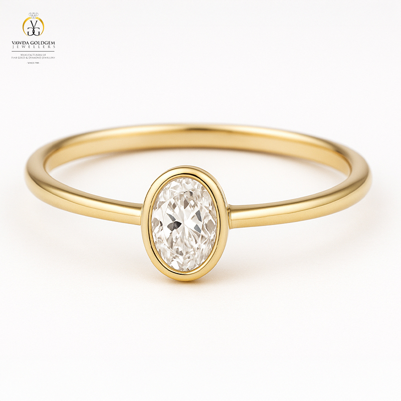 Bezel Setting Lab Grown Diamond Ring