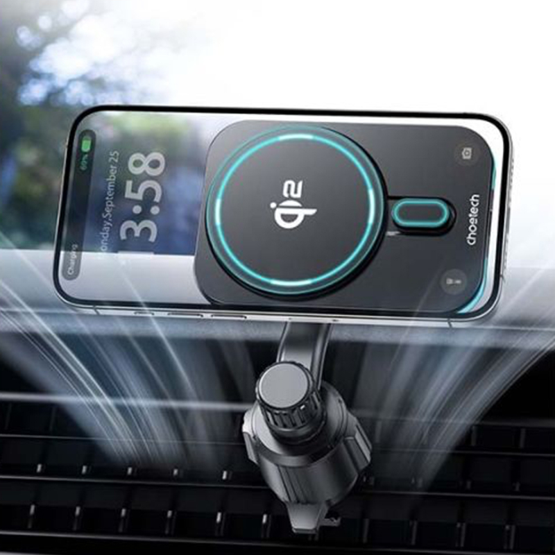 15W Magnetic Wireless 360° Adjustable Car Charger (Model: T231-F)