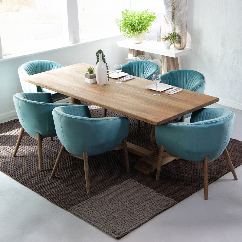 6-Seater Velvet Dining Set