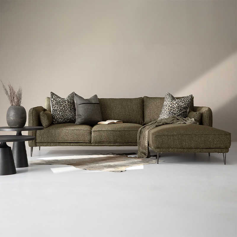 L-Shaped Fabric Couch