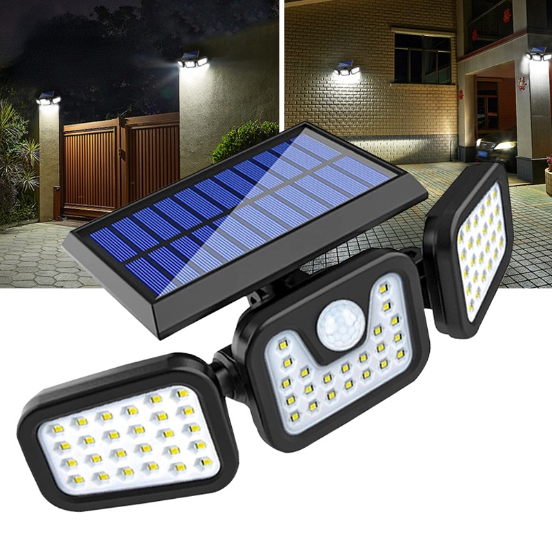 2x 74LED Waterproof Solar Induction Wall Lights