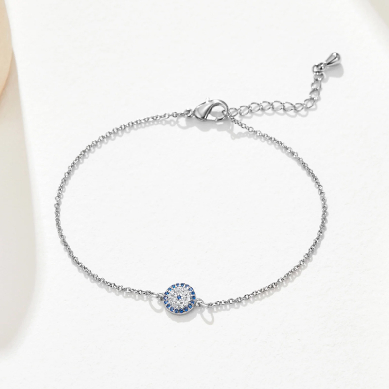 Evil Eye Bracelet with Cubic Zirconia Crystals