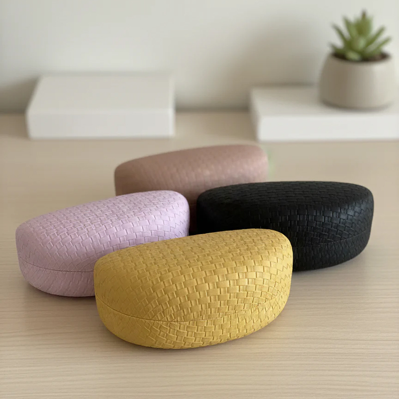Woven Textured Hard Shell Sunglasses Case