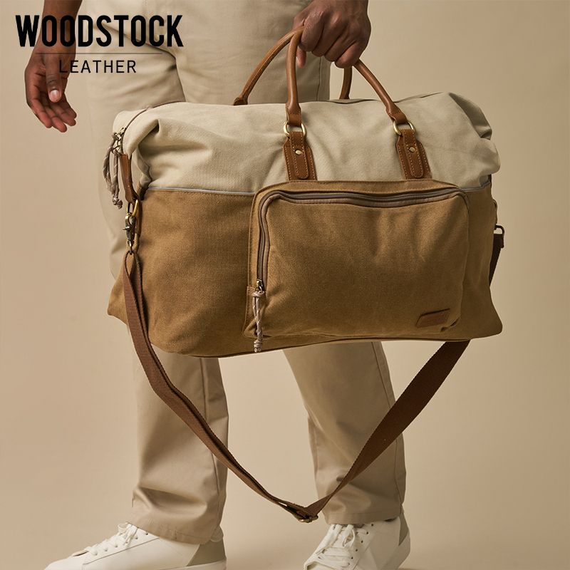 Two-Tone Premium Canvas Weekend Bag