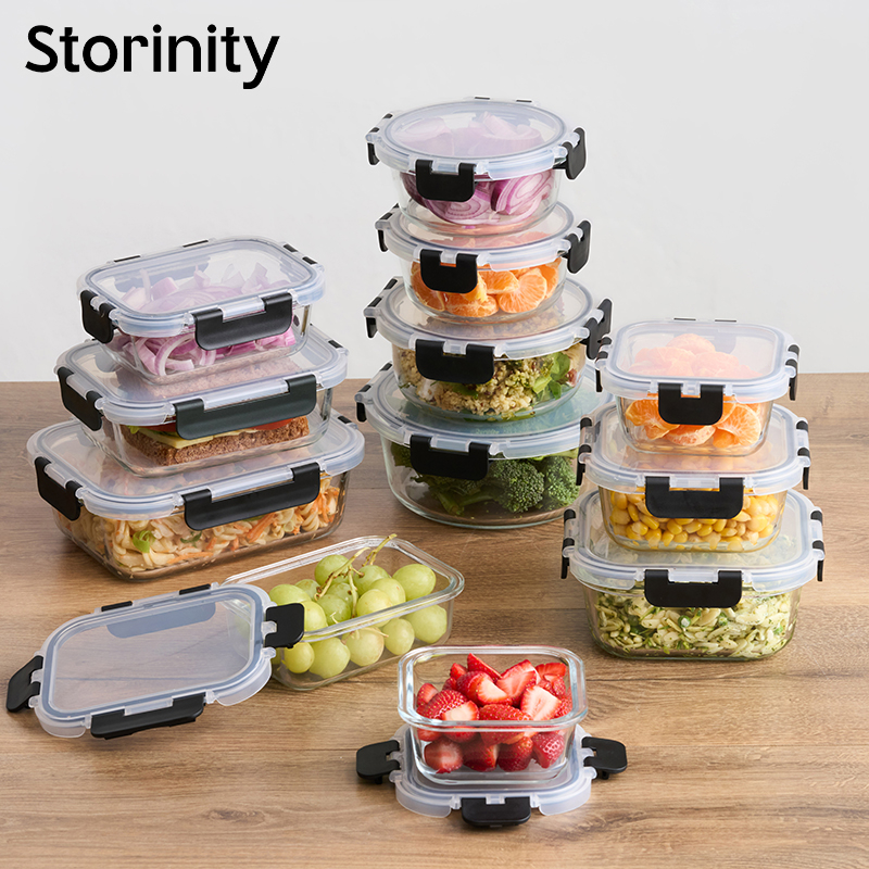 24-Piece Air Tight Glass Storage Containers