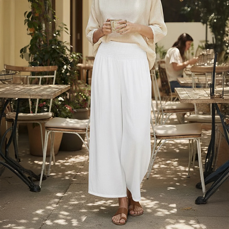 Ladies Cotton Flowy Pants with Pockets