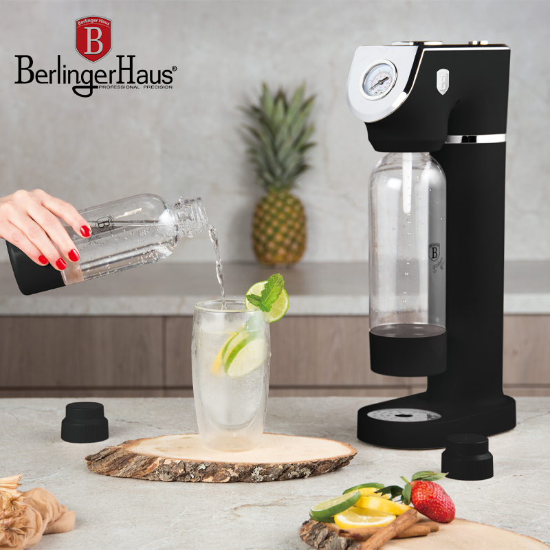 Stainless Steel Soda Maker with 2 Bottles