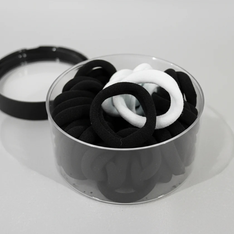100x Black and White Hair Ties