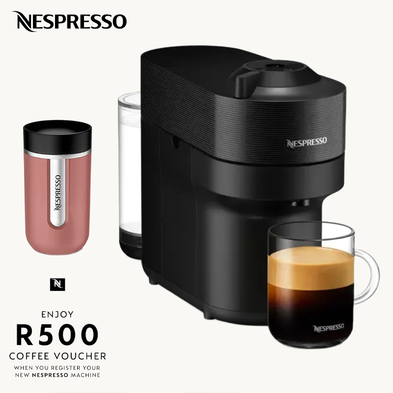 Vertuo POP Coffee Machine with Terracota Travel Mug