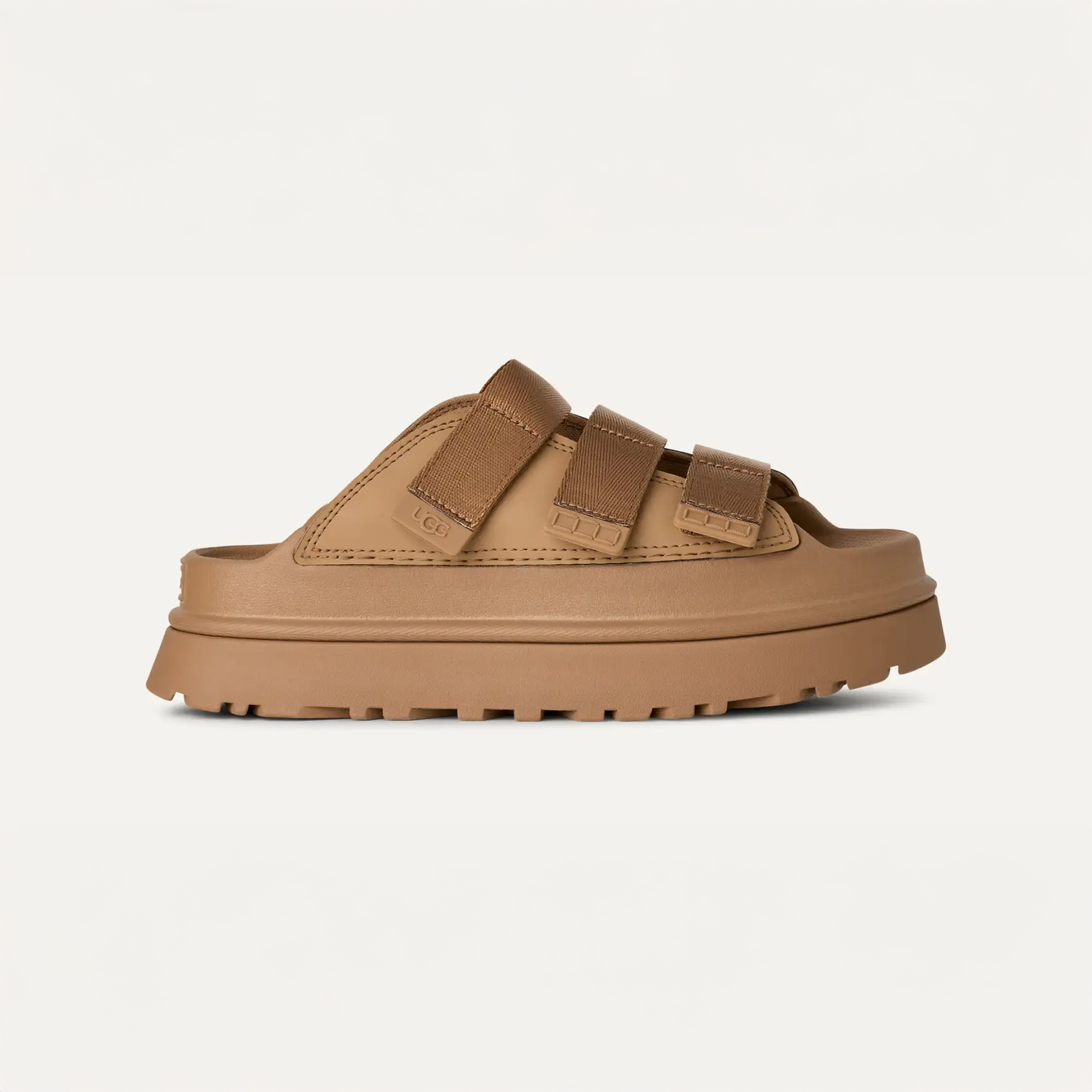 Ladies Dark Sand Golden Glow Slides