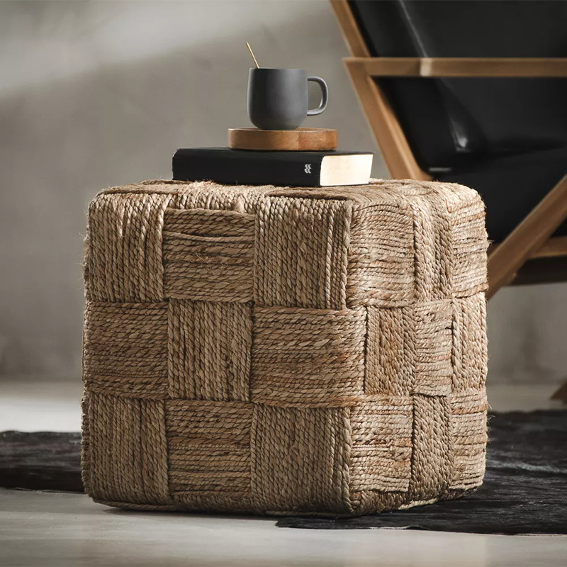 Woven Jute Ottoman