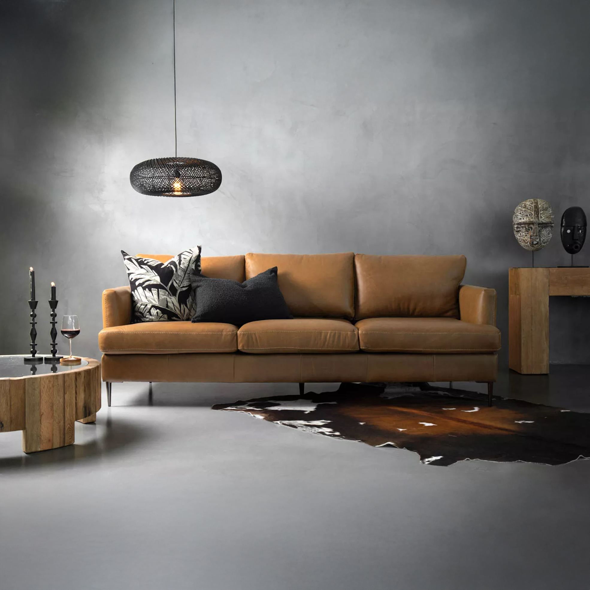 Remington 3-Seater Full Grain Leather Couch — R18999 on OneDayOnly (was R20000)