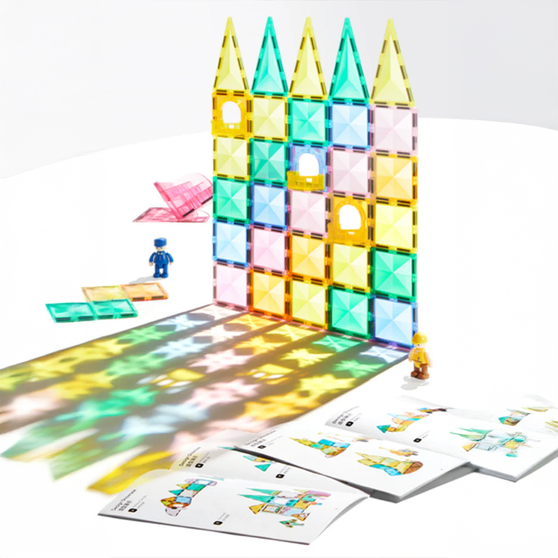 32-Piece Our Family Colourful Magnetic Tiles