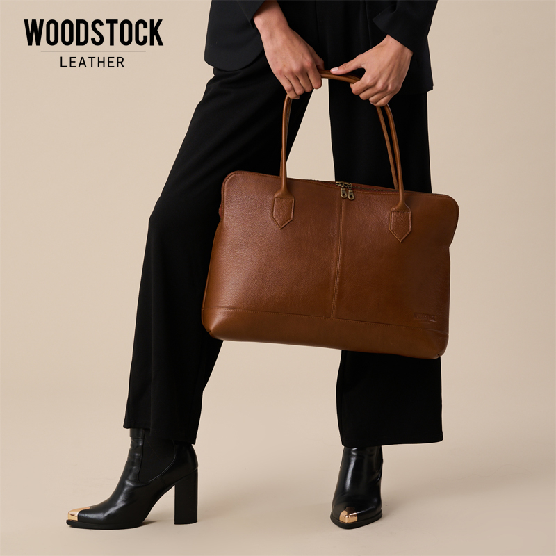 Genuine Leather Lined Capri Work Bag