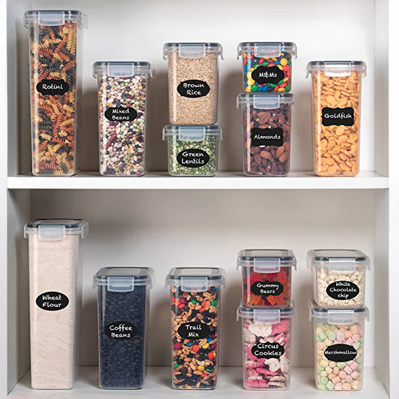 24-Piece Storage Containers with Reusable Labels, Marker and Spoons